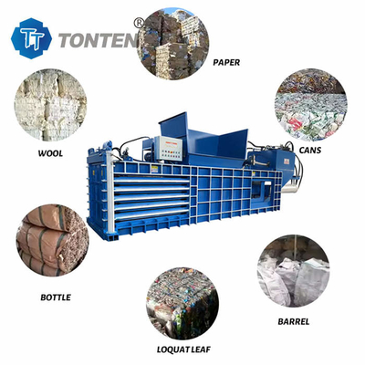 Mesin PLC Hydraulic Baler Limbah Kertas Baling Press Untuk Pakaian Potongan Cat Bucket Film