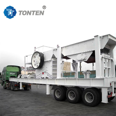 Mobil Stone Jaw Crusher Line Pabrik Penghancur Batu kapur Dengan Diesel