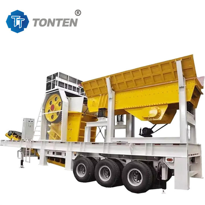 Mobil Stone Jaw Crusher Line Pabrik Penghancur Batu kapur Dengan Diesel