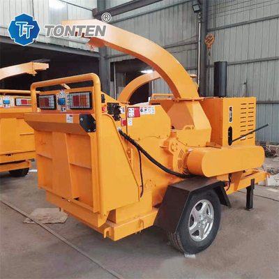 Pohon Cabang mesin kayu mobil Diesel Bambu Chipping mesin crusher