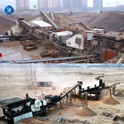 Situs konstruksi Limbah batu bata Mesin daur ulang Pabrik Batu crusher