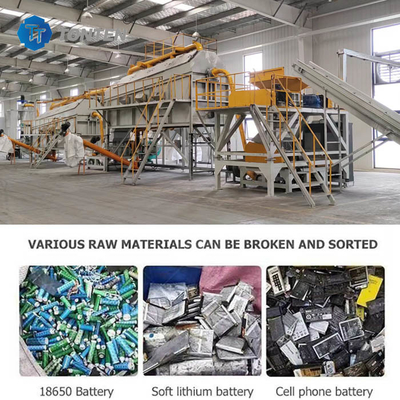 Limbah Lithium Lead Acid Battery Recycling Machine Battery Scrap Recycling Plant Crushing Line Mesin pengolahan baterai Baterai