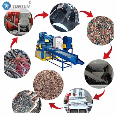 Tembaga beras kawat separator granulator mesin kabel kawat daur ulang garis