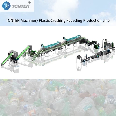 Pabrik Daur Ulang Botol PET Plastik Penghancur Mesin Cuci Produksi 80kw