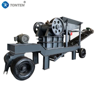 Mobil PE250x400 Jaw Crusher Pertambangan Batu Jaw Crusher Dengan Conveyor