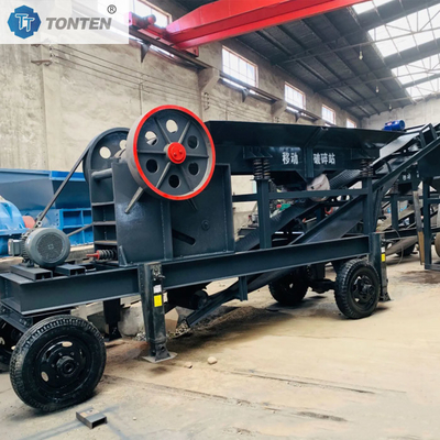 Laboratorium portabel mobile kecil rahang crusher dilacak Diesel rahang batu crusher