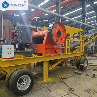 Laboratorium portabel mobile kecil rahang crusher dilacak Diesel rahang batu crusher