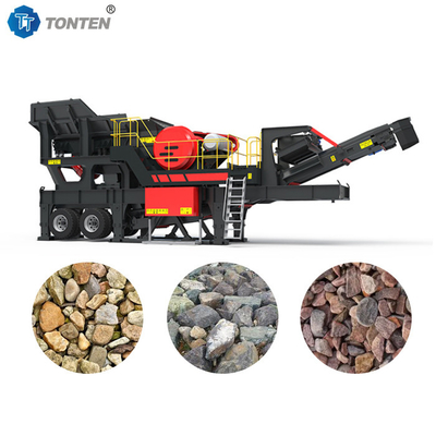 Mobil PE250x400 Jaw Crusher Pertambangan Batu Jaw Crusher Dengan Conveyor
