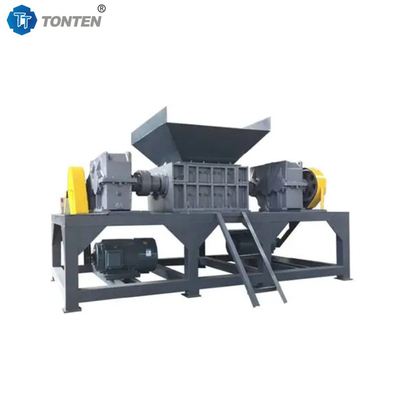 Solid Waste Shredder Palet Kayu Besi Double Shaft Crusher Mesin Otomatis