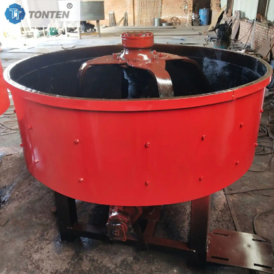 Mobil vertikal Beton Pan Mixer Flat-mulut Mixer Mesin Untuk Jalan