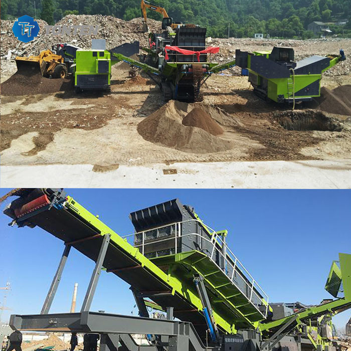 Limbah batu kapur granit batu crusher mesin Sorting Line 85kw Untuk situs konstruksi